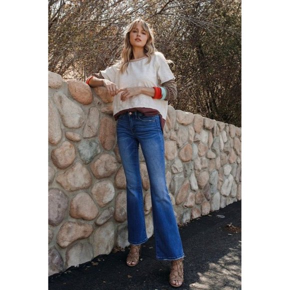 VERVET by Flying Monkey Flattering Mid Rise Flare Jeans for a Chic, On-Trend Loo - Picture 10 of 10